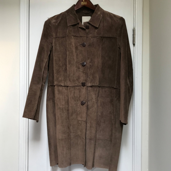 J. Jill chocolate suede riding coat XS - Picture 1 of 8